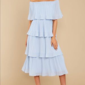 blue tiered dress